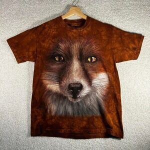 Y2K the mountain fox all over print tie dye nature tee shirt tshirt Size M